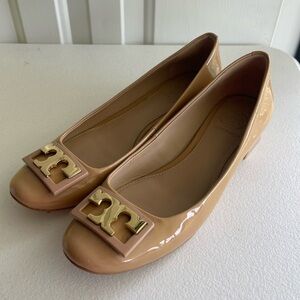 Tory Burch Gigi Pump nude tan Soft Patent Leather Heels